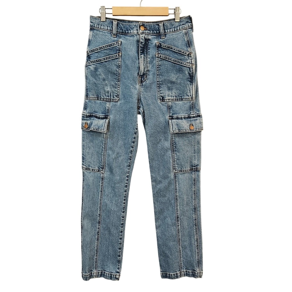 Madewell 90s Straight Cargo Jeans 28 Light Wash Denim Carpenter Y2K Streetwear